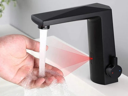 Wastafelkraan - Automatisch met sensor - Thomas Mat zwart - 16,5cm