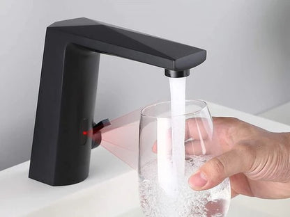 Wastafelkraan - Automatisch met sensor - Thomas Mat zwart - 16,5cm