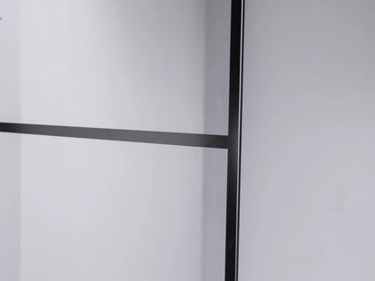 Douchewand - Boston Mat zwart - verstelbaarx90x200cm