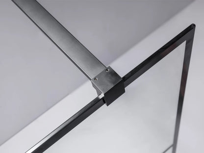 Douchewand - Boston Mat zwart - verstelbaarx90x200cm