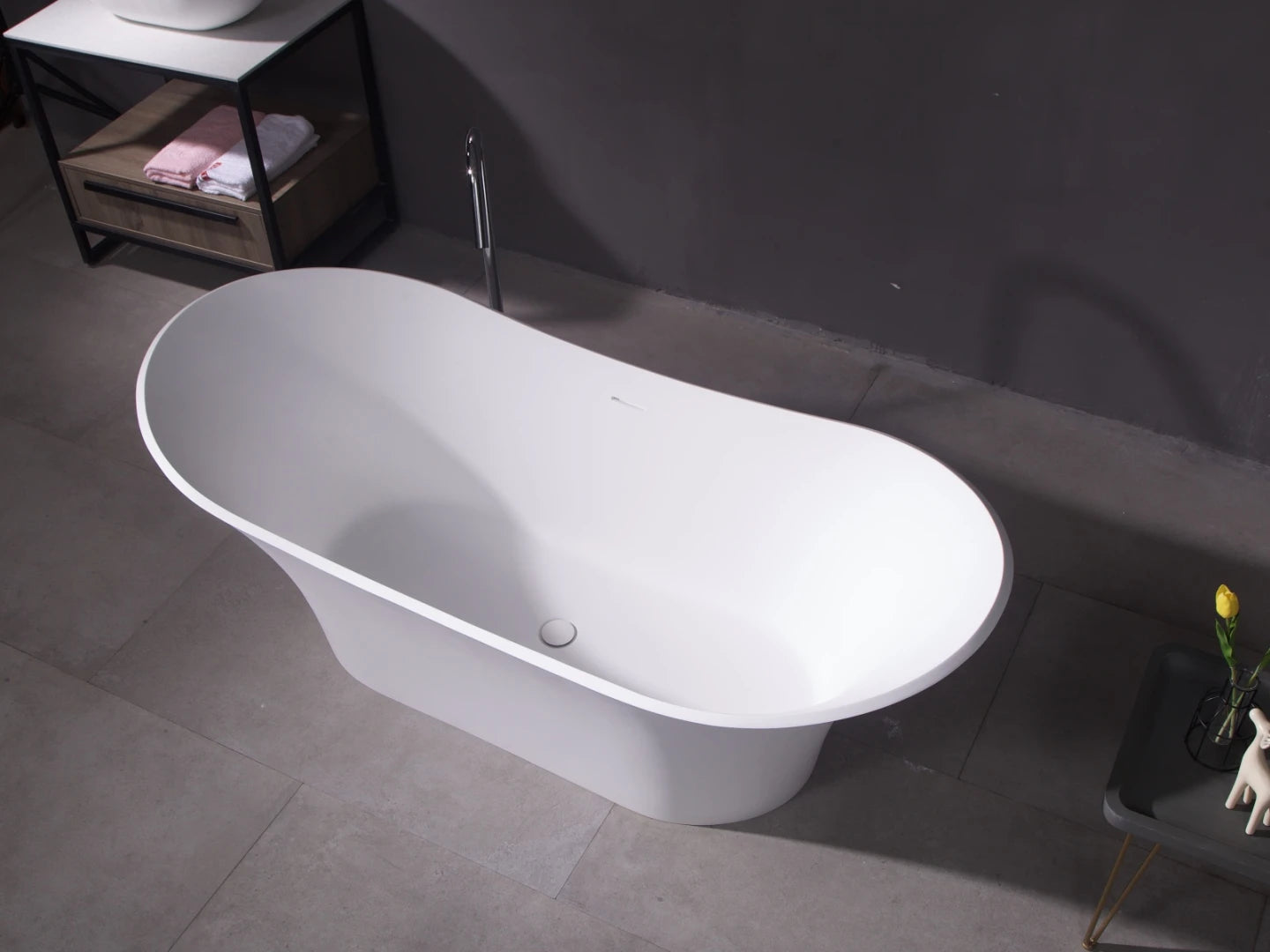 Vrijstaand bad - Solid surface - Kate Mat wit - 180x80x69cm