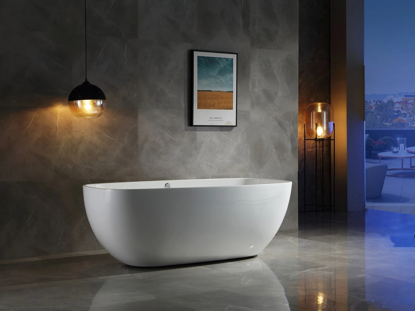 Vrijstaand bad - Lista Glans wit - 170x80x60cm