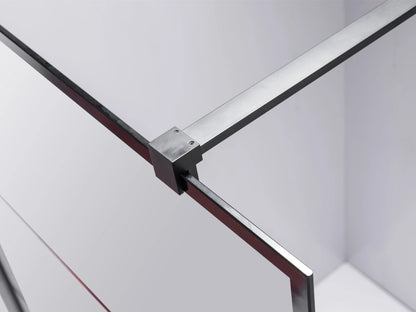 Douchewand - Boston Mat zwart - verstelbaarx90x200cm