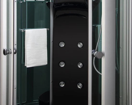 Stoomcabine - Minto Zwart, Grijs - 95x95x220cm