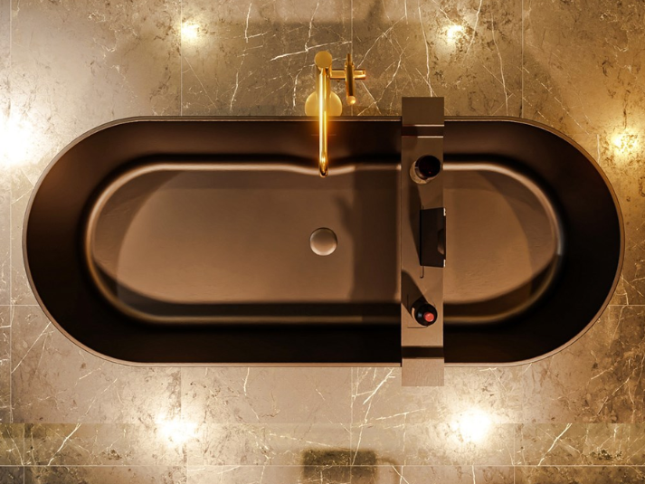 MONDIAZ - NOBLE Vrijstaand Bad - 180x75cm - Urban / Urban (Zwart)