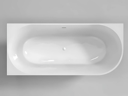 Luxora® Moon Vrijstaand Hoekbad Links 180x80 cm - Wit, Inclusief Afsluitbare Klikplug