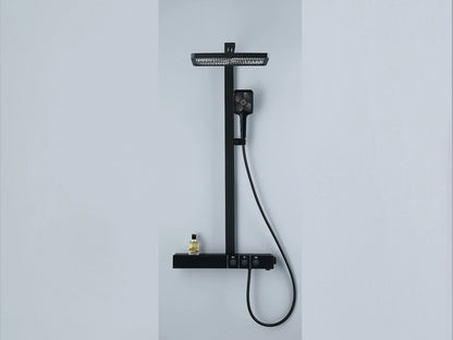 Thermostatisch opbouw regendoucheset - Cyber Mat zwart