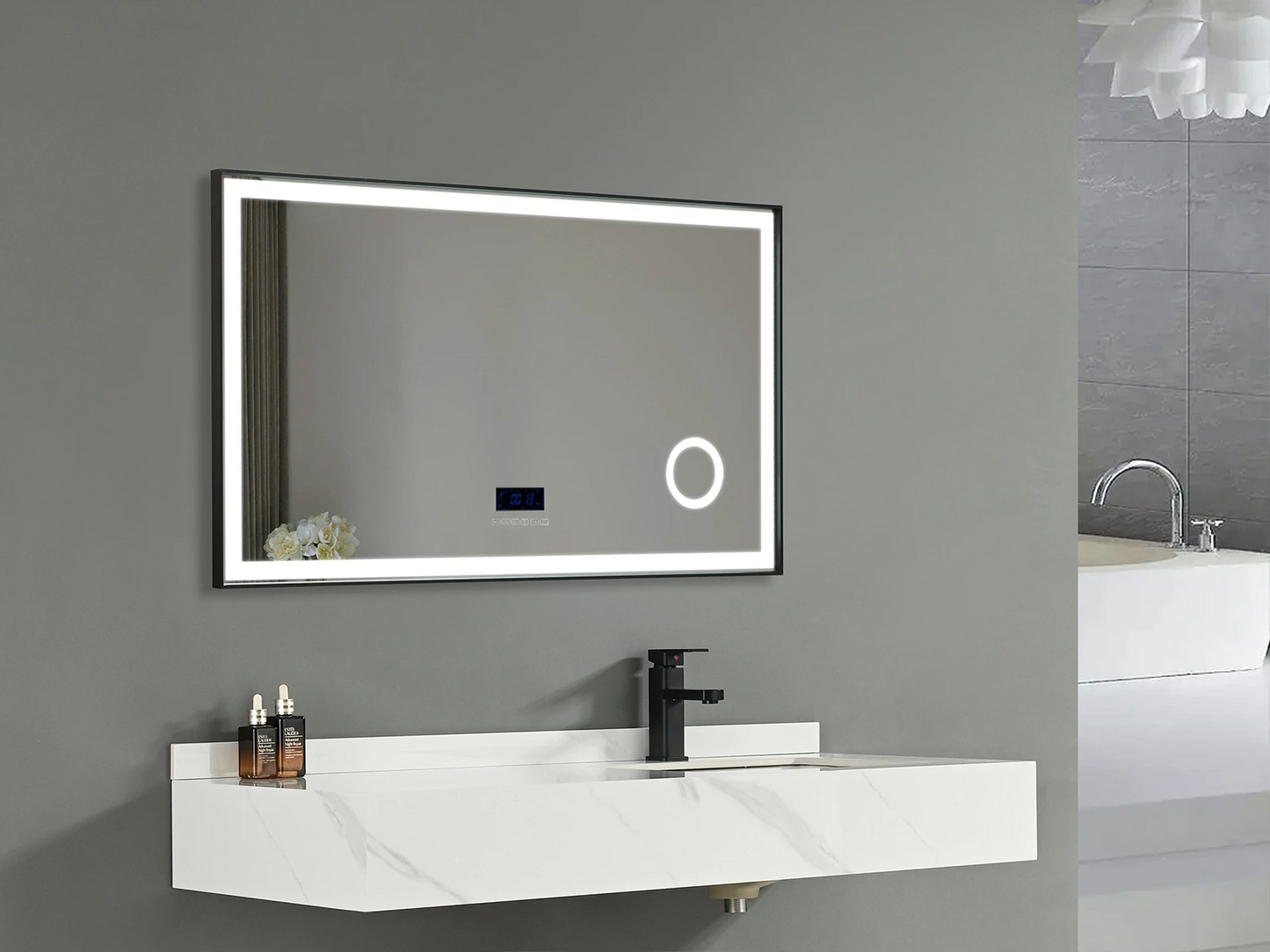 LED Badkamerspiegel - Bluetooth - Joshua Mat zwart - 100x70cm