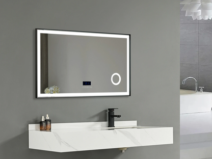 LED Badkamerspiegel - Bluetooth - Joshua Mat zwart - 100x70cm