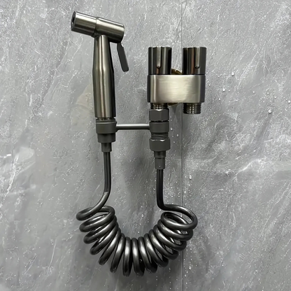 HomeEase® Bidet Sproeier Set met 2m Verlengslang, Dubbele Bediening & Universele Schroefdraad