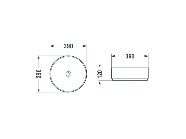 Luxora® Waskom Keramiek Rond - Victoria Color Line - Glans Wit met Clickwaste