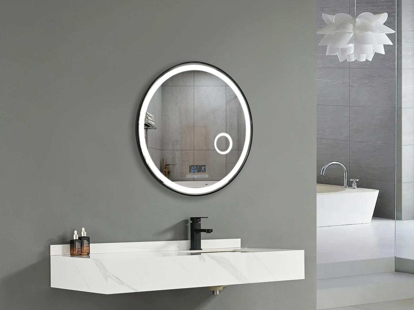 LED Badkamerspiegel - Bluetooth - Josh Mat zwart - 60x60cm