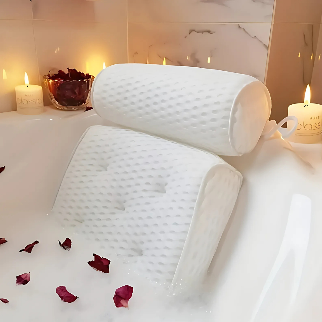 HomeEase® Badkussen met Antislip Zuignappen - Geurloos en Comfortabel Badkuipkussen