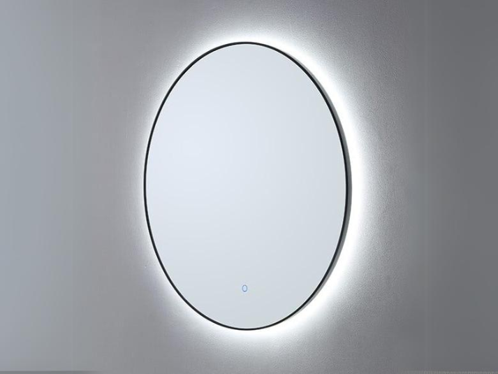 Luxora® Ronde LED Badkamerspiegel - Spiegelverwarming - Mat Zwart 100 cm