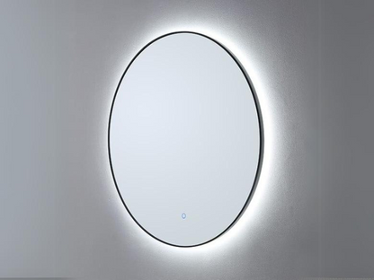 Luxora® Ronde LED Badkamerspiegel - Spiegelverwarming - Mat Zwart 100 cm