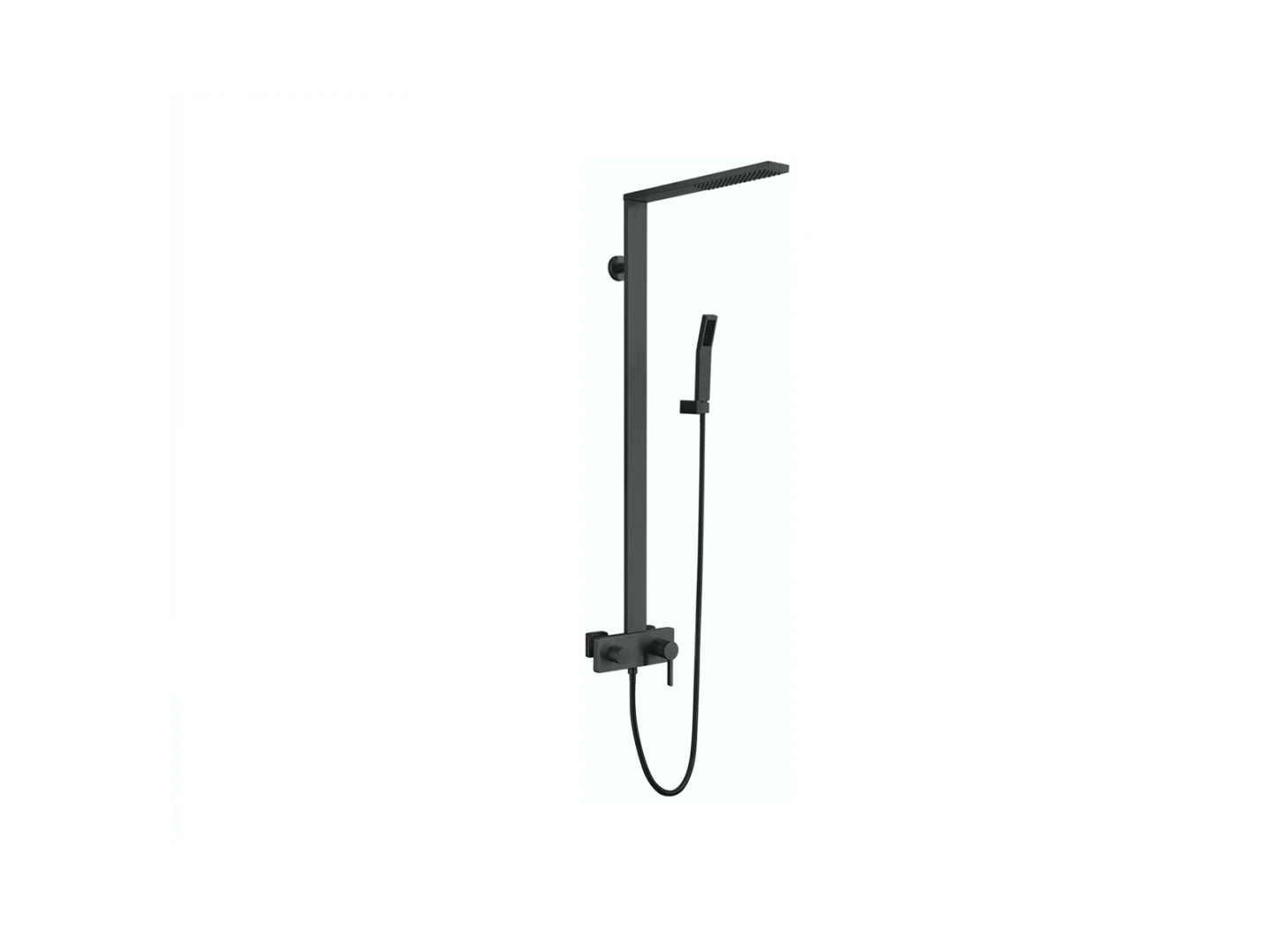 Opbouw regendoucheset - Teslin Gunmetal grey