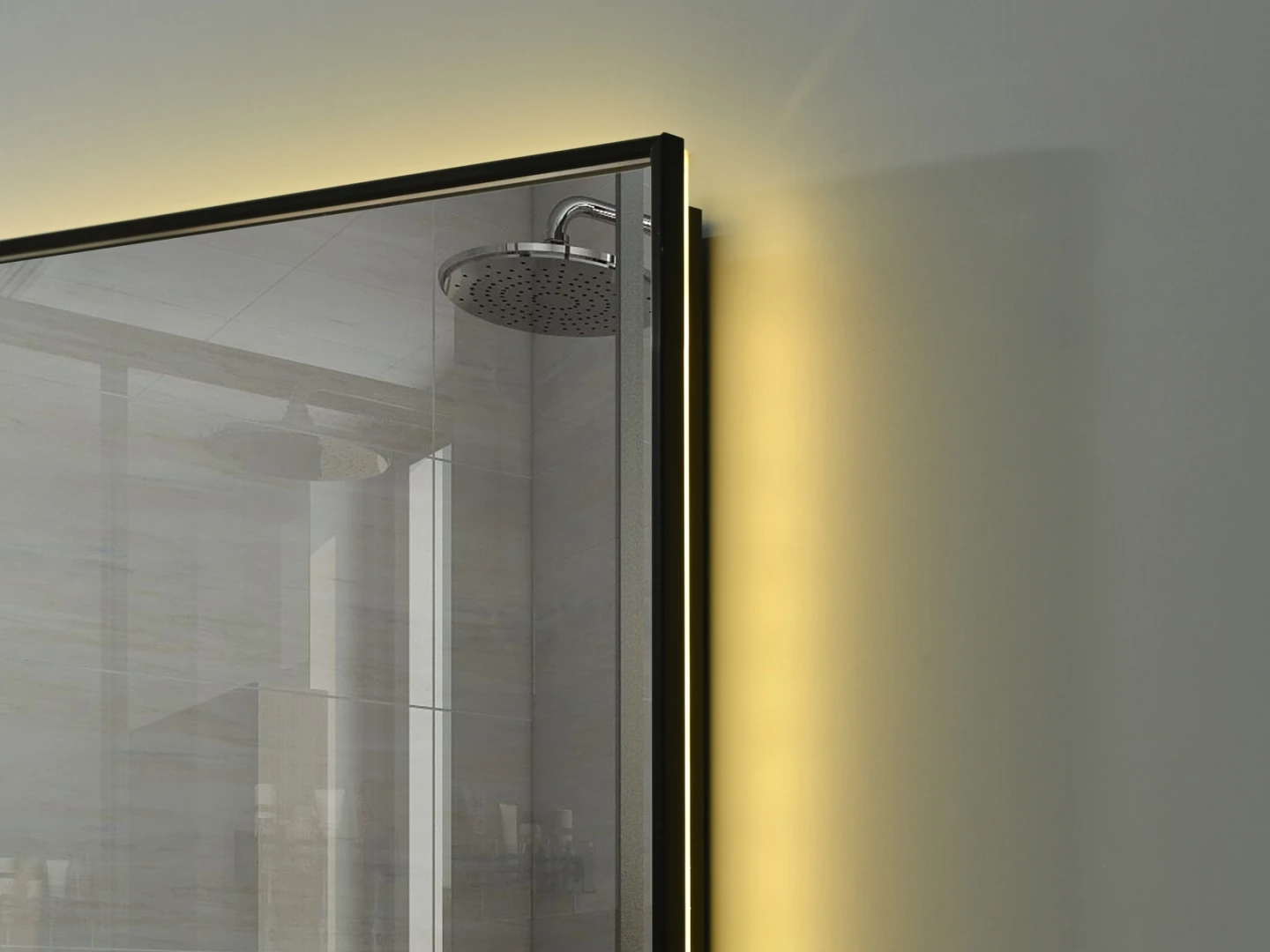 LED Badkamerspiegel - Bluetooth - Noël Mat zwart - 80x70cm