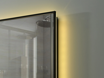 LED Badkamerspiegel - Bluetooth - Noël Mat zwart - 80x70cm