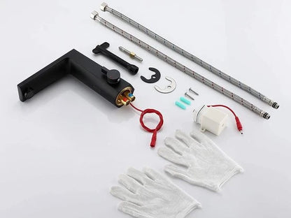 Wastafelkraan - Automatisch met sensor - Thomas Mat zwart - 16,5cm