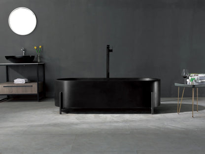 Vrijstaand bad - Solid surface - Nevil Mat zwart - 170x70x51cm