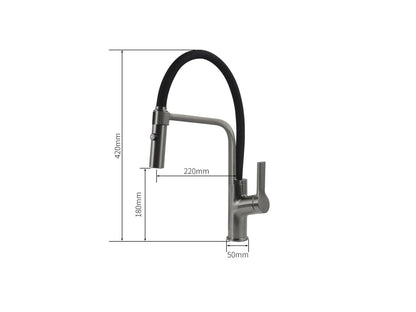 Keukenkraan - Uitneembare uitloop - Borago Gunmetal grey - 42cm