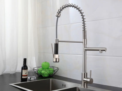 Semi-professional keukenkraan - Flexibele uitloop - Cocos Geborsteld RVS - 63cm