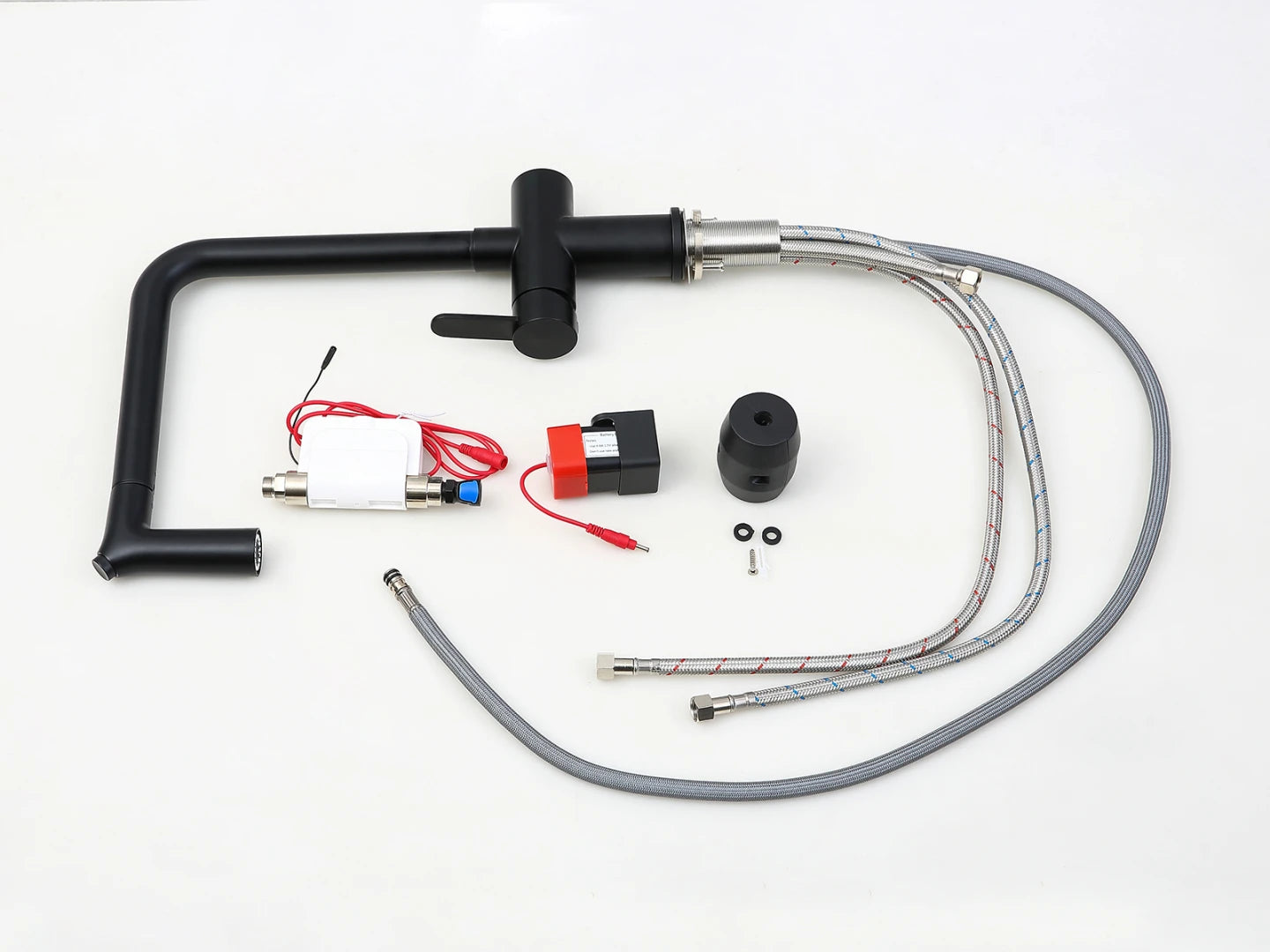Keukenkraan met touch control - Uittrekbare uitloop - Crocus Mat zwart - 43cm