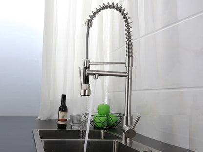 Semi-professional keukenkraan - Flexibele uitloop - Cocos Geborsteld RVS - 63cm