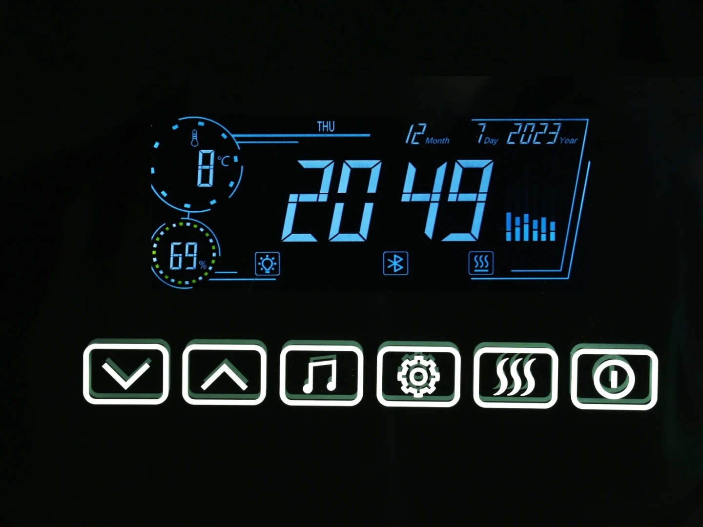 LED Badkamerspiegel - Bluetooth - Noël Mat zwart - 80x70cm
