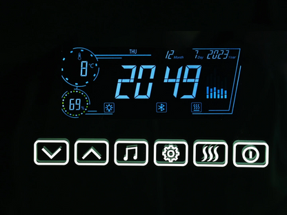 LED Badkamerspiegel - Bluetooth - Noël Mat zwart - 80x70cm