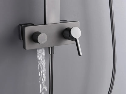 Opbouw regendoucheset - Teslin Gunmetal grey