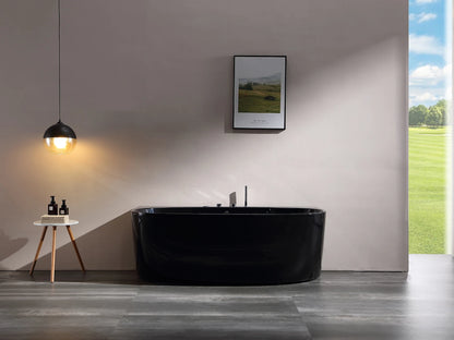 Opbouw massagebad - Borra Glans Zwart - 170x88x62cm