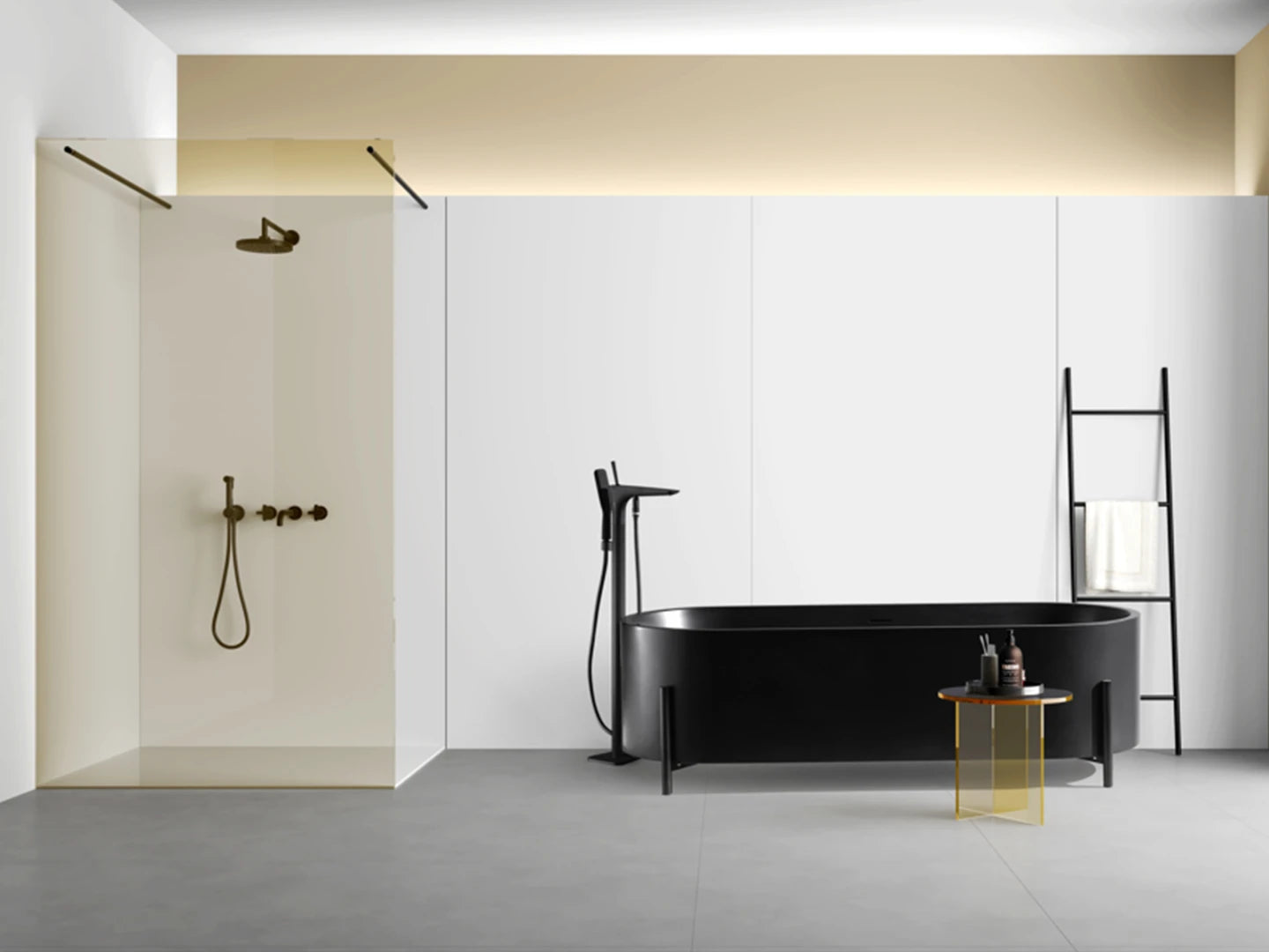 Vrijstaand bad - Solid surface - Nevil Mat zwart - 170x70x51cm