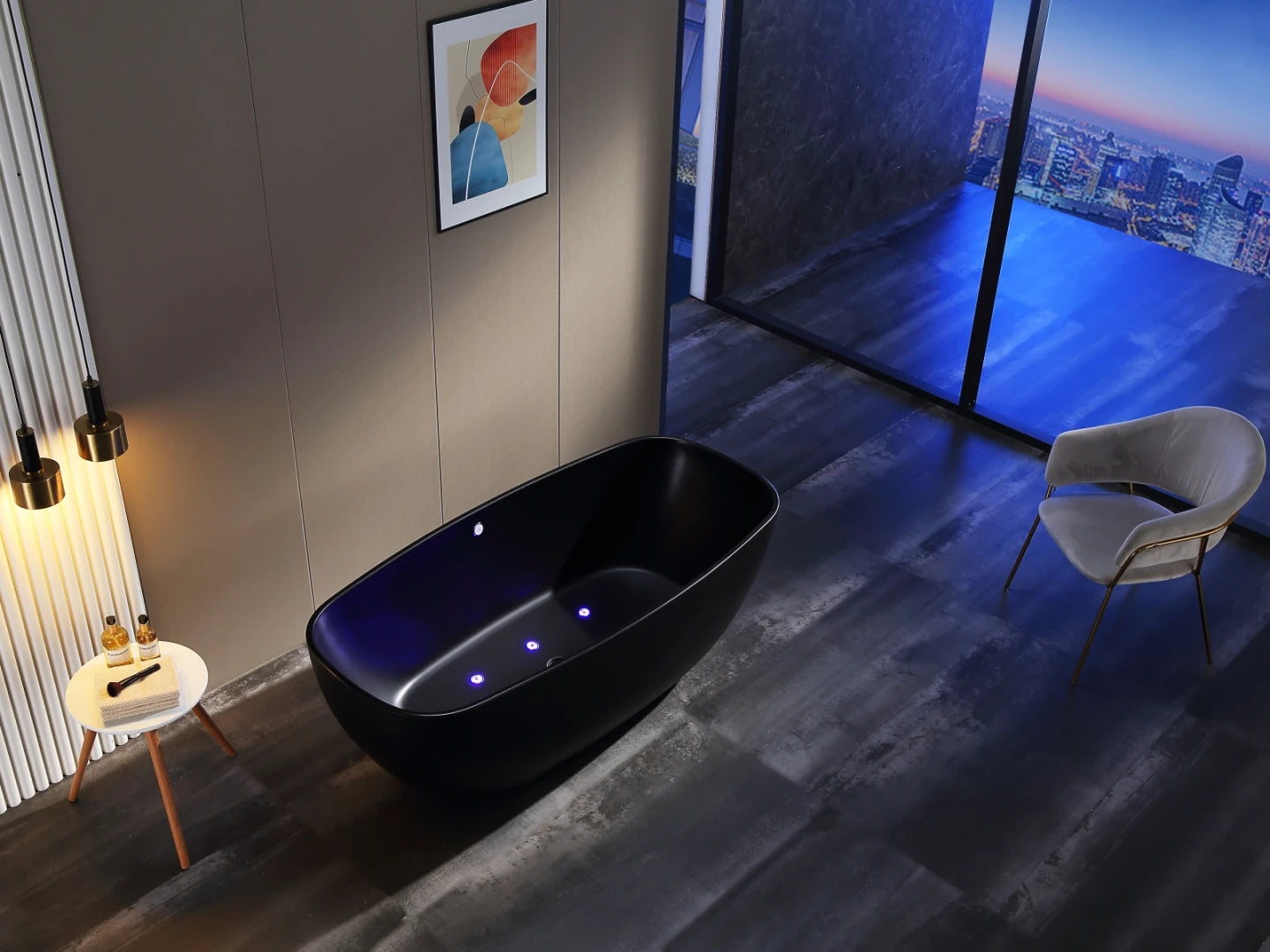 Vrijstaand bad - Lista Glans Zwart - 170x80x60cm