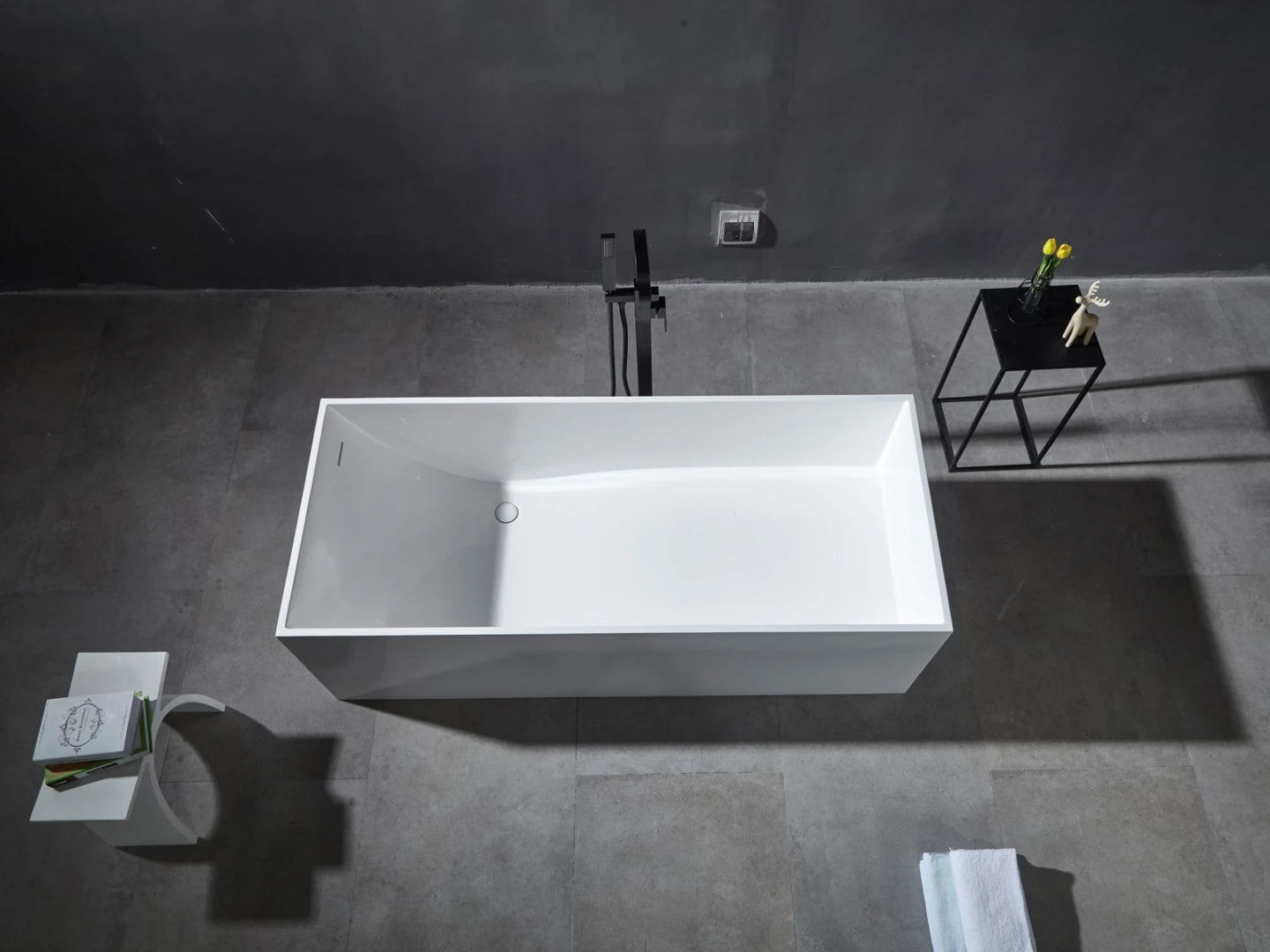 Vrijstaand bad - Solid surface - Keaton Mat wit - 171x73x55cm