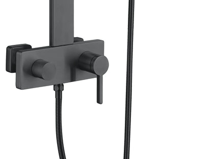 Opbouw regendoucheset - Teslin Gunmetal grey