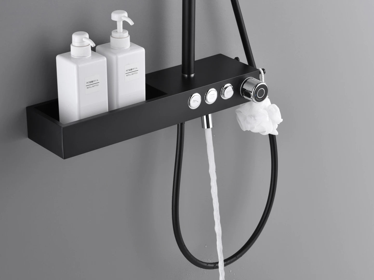 Thermostatisch opbouw regendoucheset - Alter Gunmetal grey