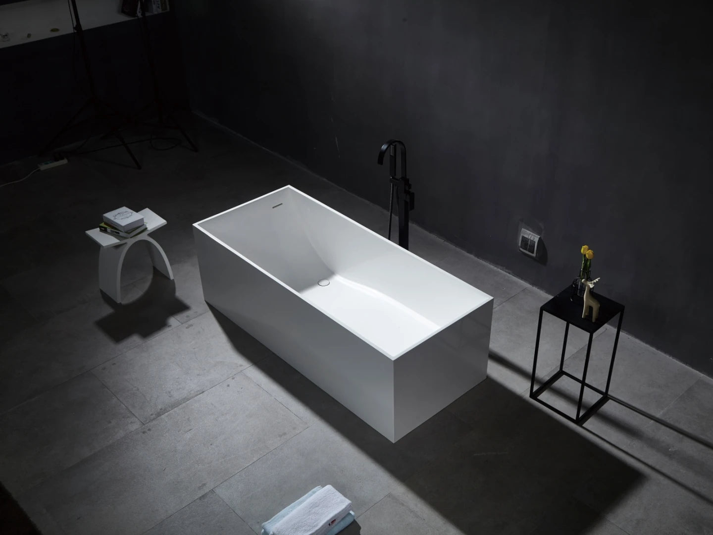 Vrijstaand bad - Solid surface - Keaton Mat wit - 171x73x55cm