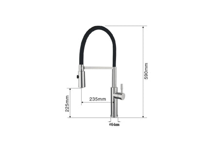 Keukenkraan - Uitneembare uitloop - Stipa Geborsteld RVS - 59cm