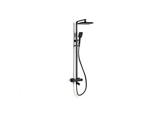 Thermostatisch opbouw regendoucheset - Danto Mat zwart