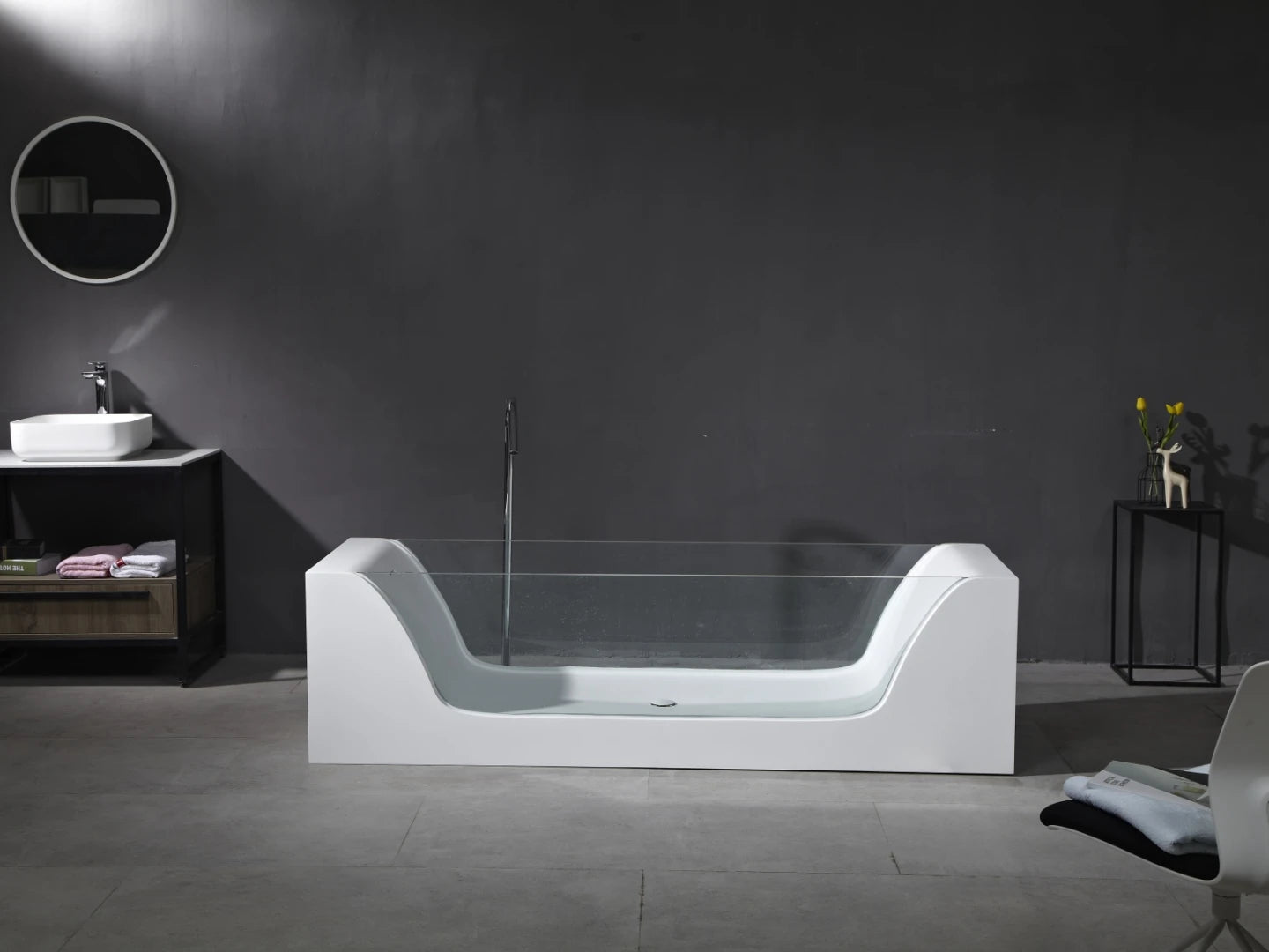Vrijstaand bad - Solid surface - Dale Mat wit - 200x65x56cm