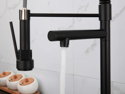 Semi-professional keukenkraan - Flexibele uitloop - Cocos Mat zwart - 63cm