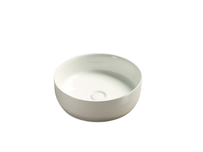 Luxora® Waskom Keramiek Rond - Victoria Color Line - Glans Wit met Clickwaste