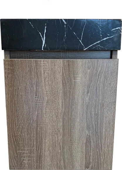 Onderkast met fontein (zonder kraangat) - Oxfort Bruin eiken, Zwart - 22x40x55cm