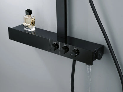 Thermostatisch opbouw regendoucheset - Cyber Mat zwart