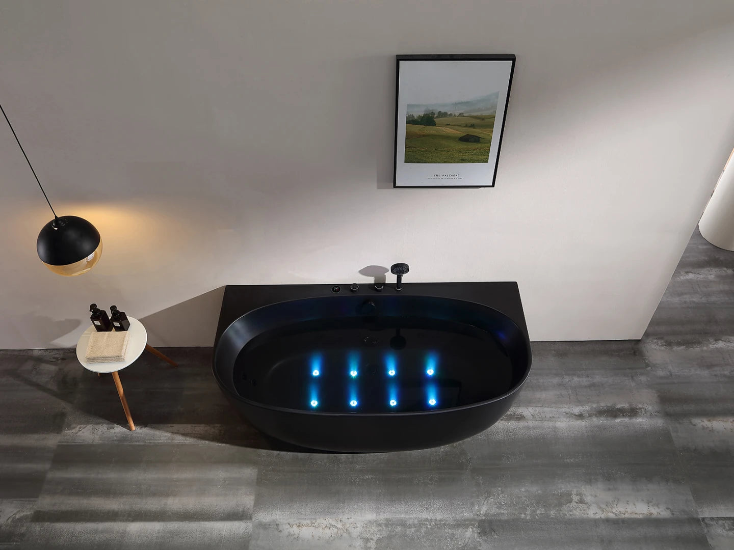 Opbouw massagebad - Borra Mat zwart - 170x88x62cm