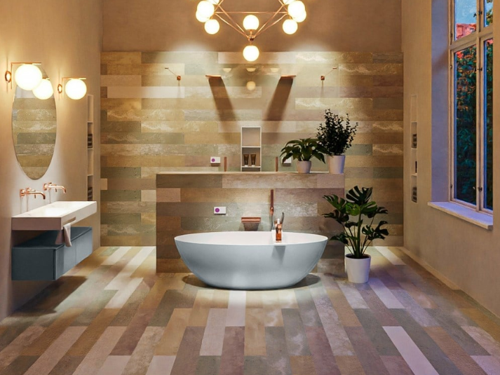 MONDIAZ FLOAT vrijstaand bad 170x80cm kleur Clay (Lichtgrijs) / Talc (Wit)