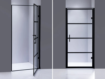 Douchedeur - New York Mat zwart - 90x90x190cm