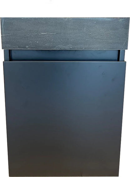 Onderkast met fontein - Oxfort Mat zwart, Grijs - 22x40x55cm
