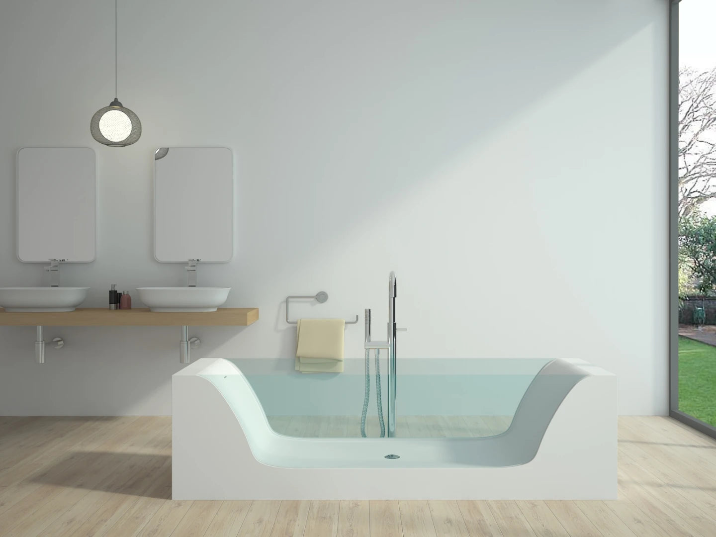 Vrijstaand bad - Solid surface - Dale Mat wit - 200x65x56cm